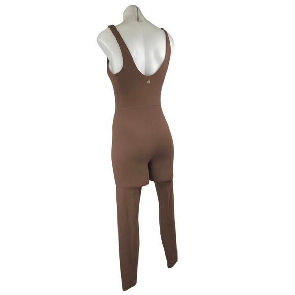 WeWoreWhat Women's Brown Sleeveless One Piece Skinny Yoga Workout Jumpsuits Sz M - Picture 2 of 4
